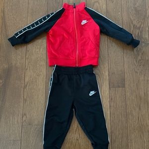 Nike Baby Boy's Tracksuit - Black & Red (Size: 12 Months)